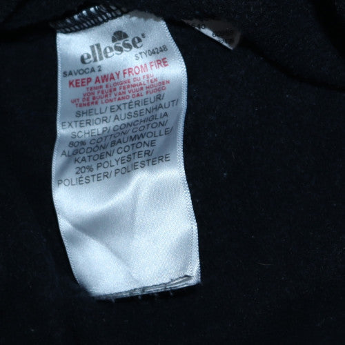 Ellesse Mens Black Jogger Trousers L Fleece Side Stripe Drawstring