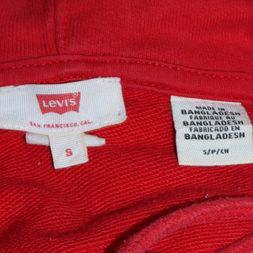 Levi's Men's Red Pullover Hoodie Size S Regular Fit Fleece