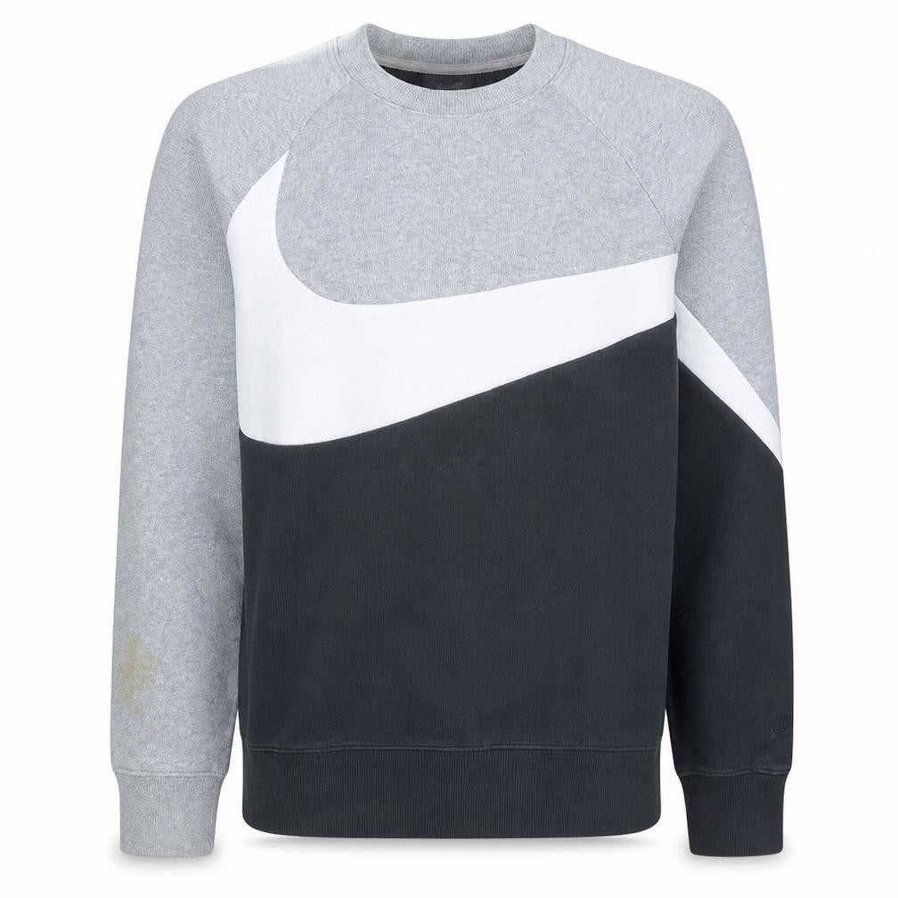 Nike Mens Grey Pullover Sweatshirt Small Logo Graphic Fleece