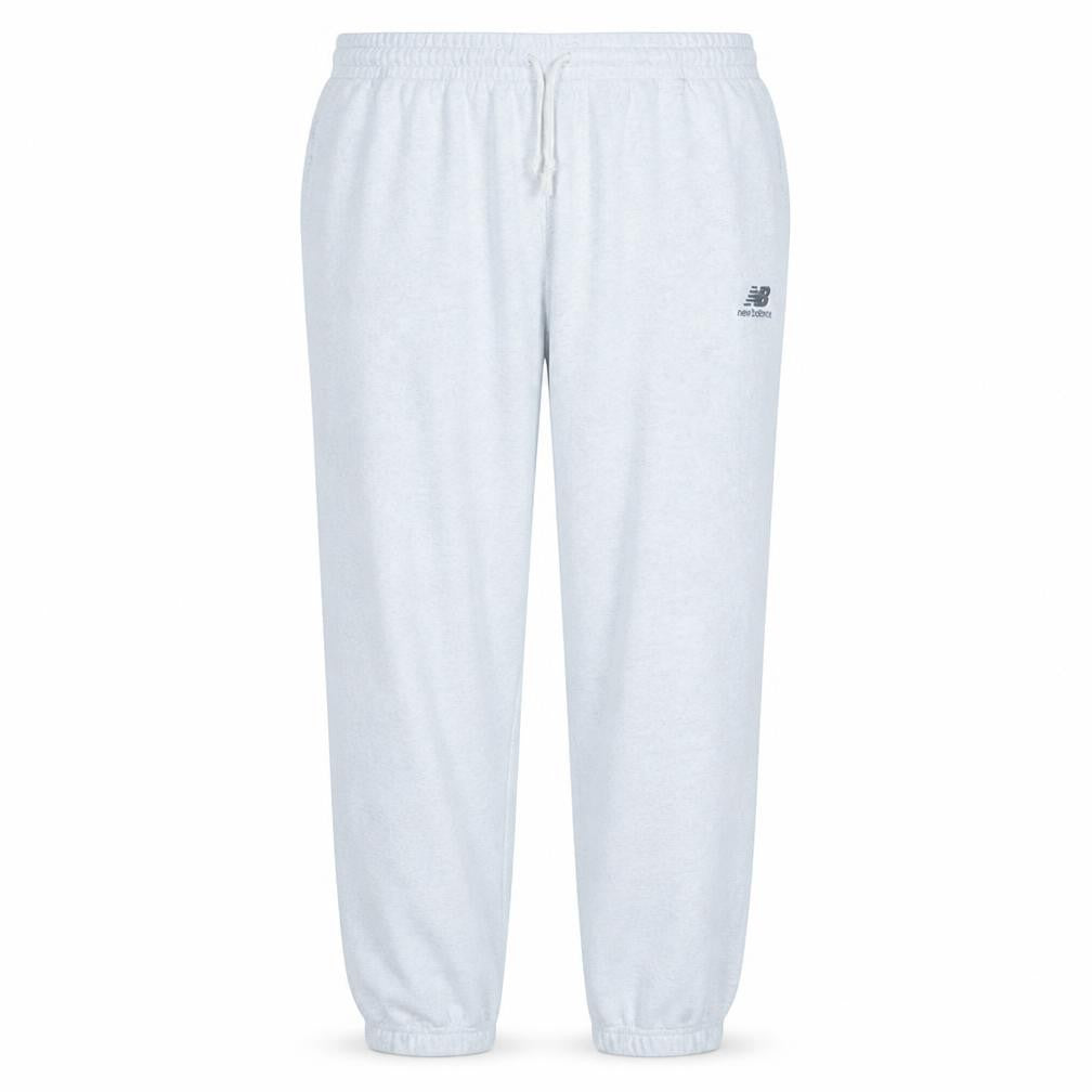 New Balance Men's White Fleece Sweatpants Size S Elastic Waist Activewear