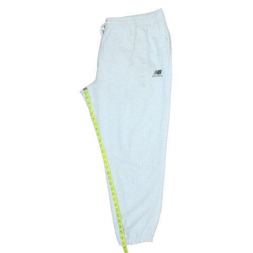 New Balance Men's White Fleece Sweatpants Size S Elastic Waist Activewear