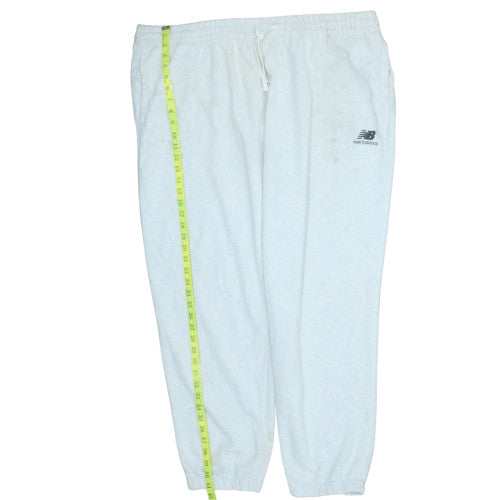 New Balance Men's White Fleece Sweatpants Size S Elastic Waist Activewear