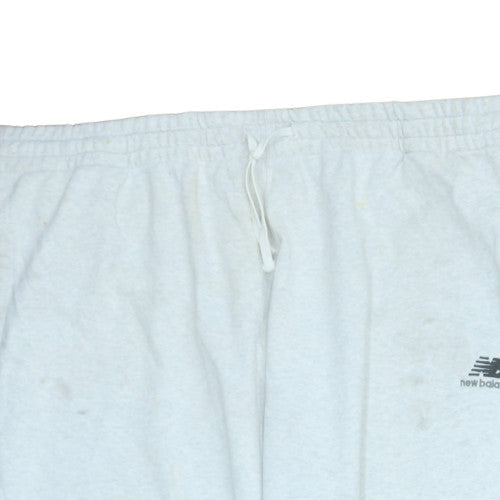 New Balance Men's White Fleece Sweatpants Size S Elastic Waist Activewear