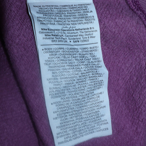 Nike Women Purple Pullover Hoodie M Relaxed Fit Casual Sweatshirt