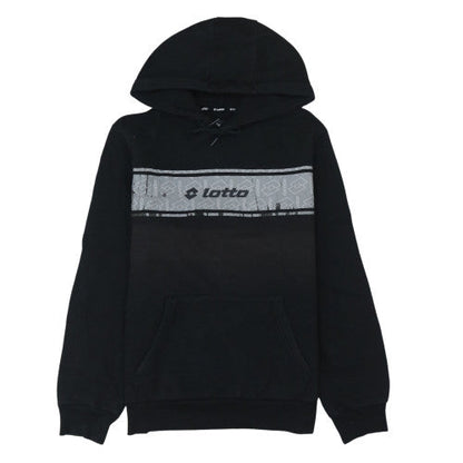 Primark Lotto x Primark Men's Black Hoodie M Pullover Graphic Drawstring