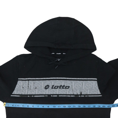 Lotto x Primark Men's Black Hoodie M Pullover Graphic Drawstring