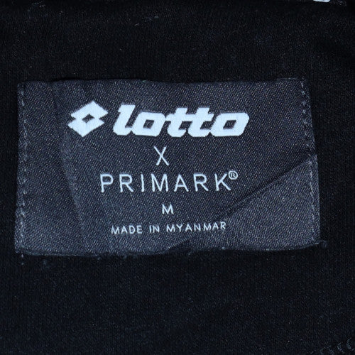 Lotto x Primark Men's Black Hoodie M Pullover Graphic Drawstring