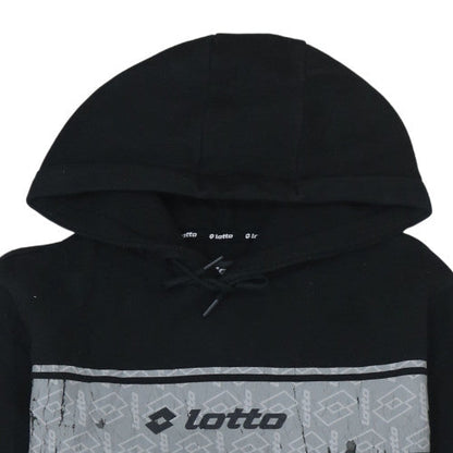 Primark Lotto x Primark Men's Black Hoodie M Pullover Graphic Drawstring
