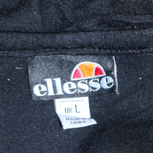Ellesse Mens Grey Black Pullover Hoodie L Logo Sportswear
