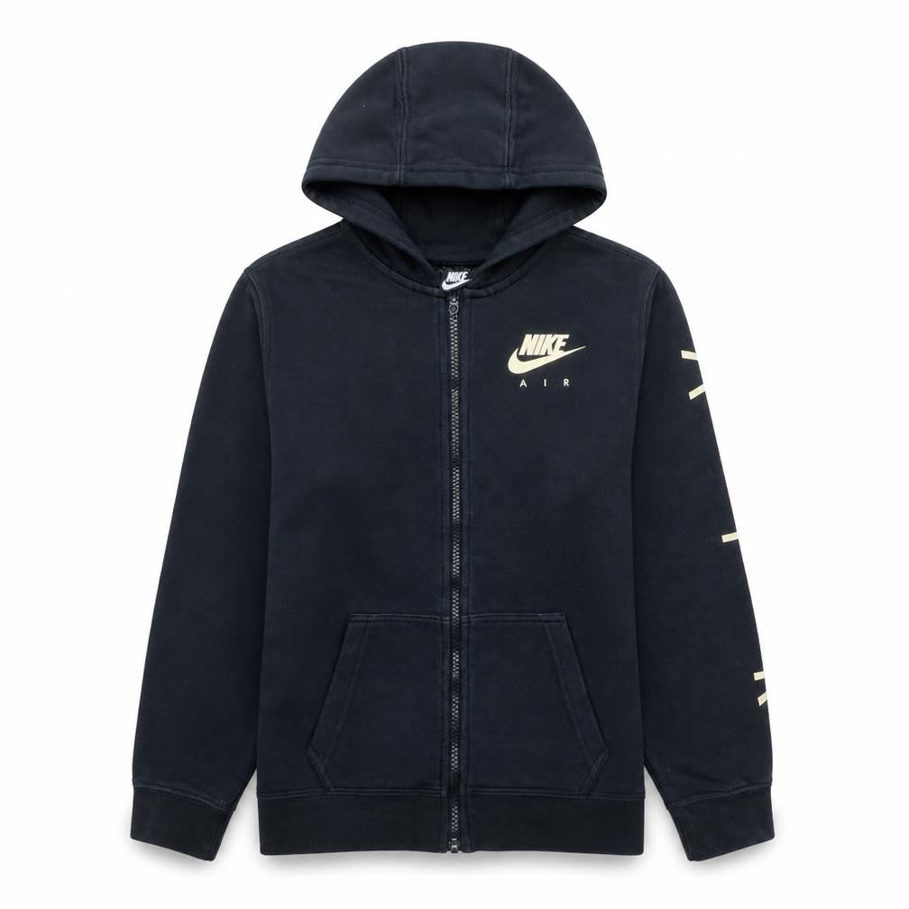 Nike Boys Black XL Full Zip Hoodie Gold Logo Air Design