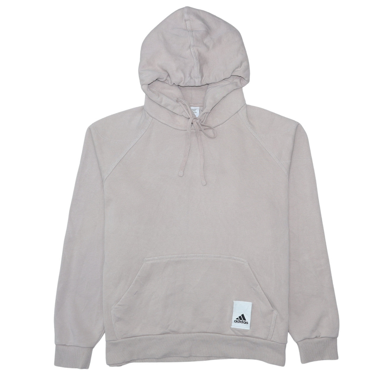 Adidas Women Beige Pullover Hoodie Cotton Blend Lined Casual Medium