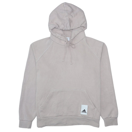Adidas Women Beige Pullover Hoodie Cotton Blend Lined Casual Medium
