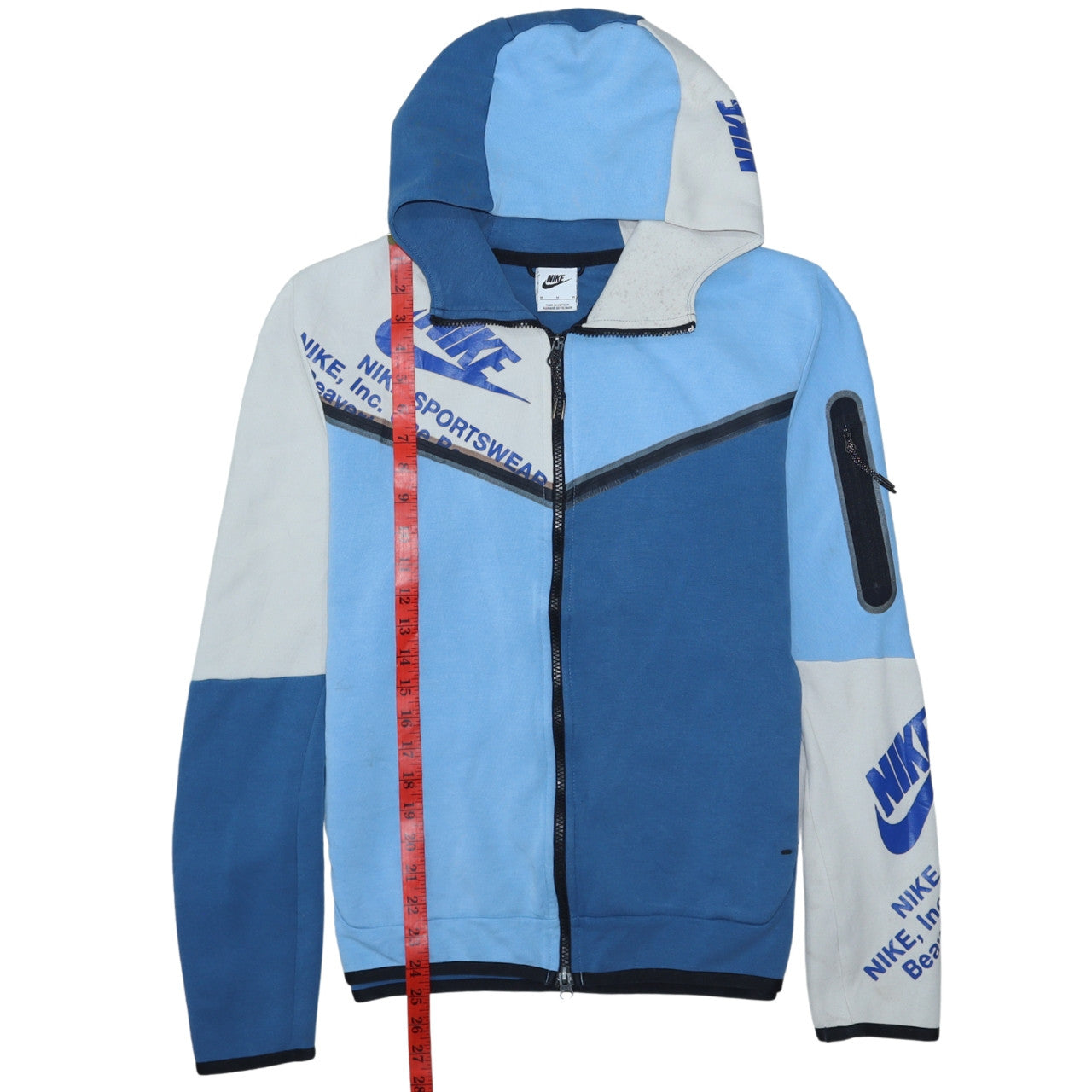 Nike Men's Blue Full Zip Hoodie M Sportswear Graphic Cotton Blend