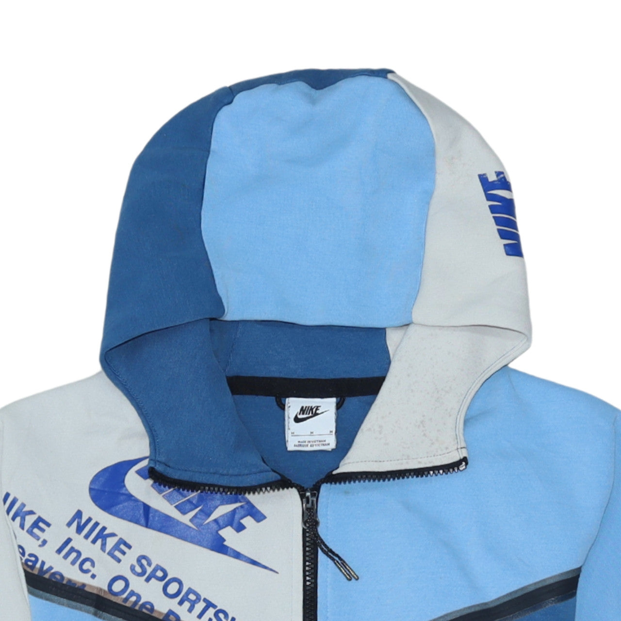Nike Men's Blue Full Zip Hoodie M Sportswear Graphic Cotton Blend
