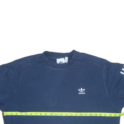 Adidas Mens Blue Crew Neck Pullover Sweatshirt Size M Sports Fleece