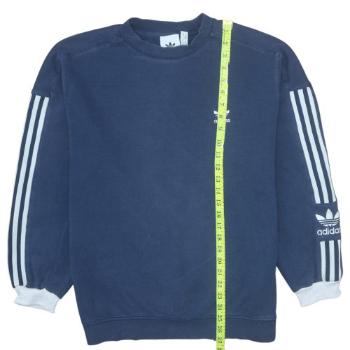 Adidas Mens Blue Crew Neck Pullover Sweatshirt Size M Sports Fleece