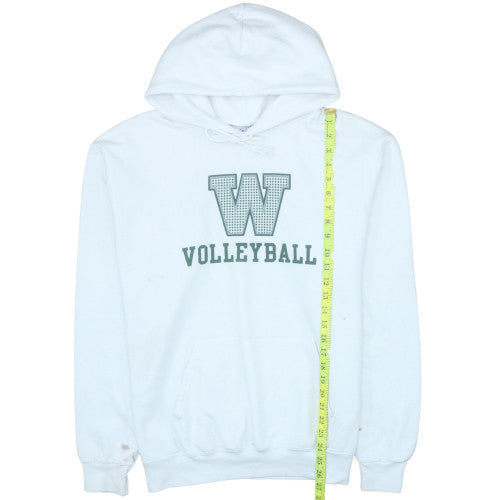 Authentic Men’s White Volleyball Pullover Hoodie L Fleece