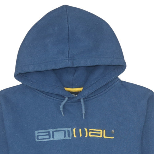 Animal Boys Blue Pullover Hoodie 13-14 Years Cotton Graphic Print Sweatshirt