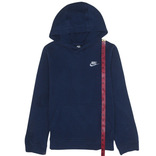 Nike Boys Navy Blue Pullover Hoodie Size L 147-158cm Cotton Blend