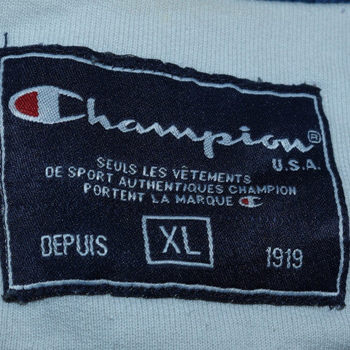 Champion Mens Blue XL Pullover Sweatshirt Crew Neck Fleece Logo