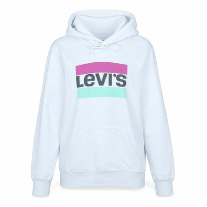Levi's Womens White Pullover Hoodie Medium Graphic Logo Sweatshirt
