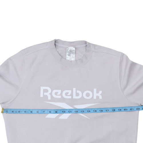 Reebok Women’s Grey Logo Crew Neck Pullover Sweatshirt L