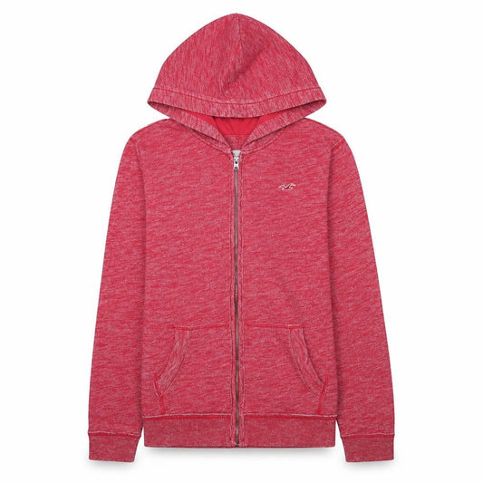 Hollister Men's Red Full Zip Hoodie Size S Classic Logo Sweatshirt