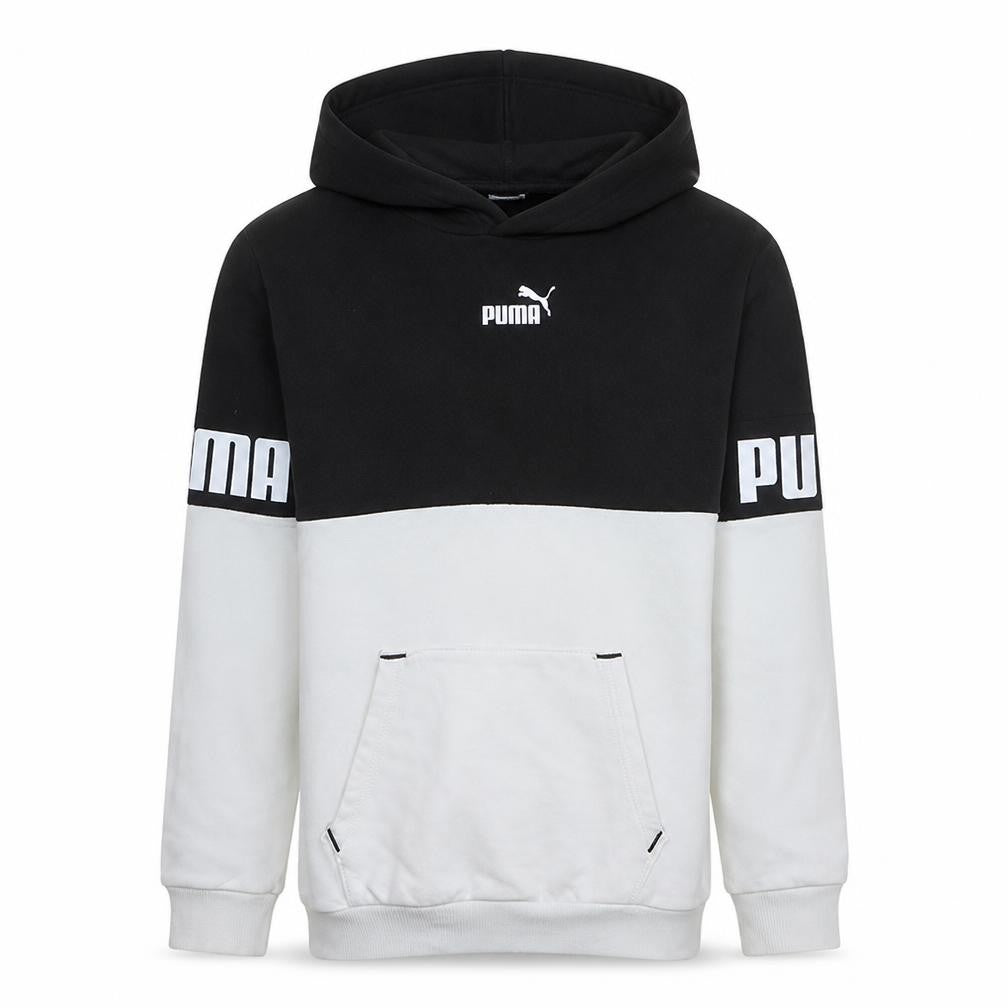 Puma Boys Black and Grey Hooded Pullover Sweatshirt Size 15-16 Years