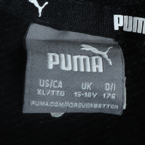 Puma Boys Black and Grey Hooded Pullover Sweatshirt Size 15-16 Years