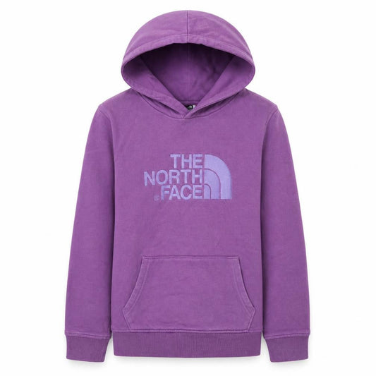 The North Face Girls Purple Hoodie L 14 Years Pullover Cotton Logo