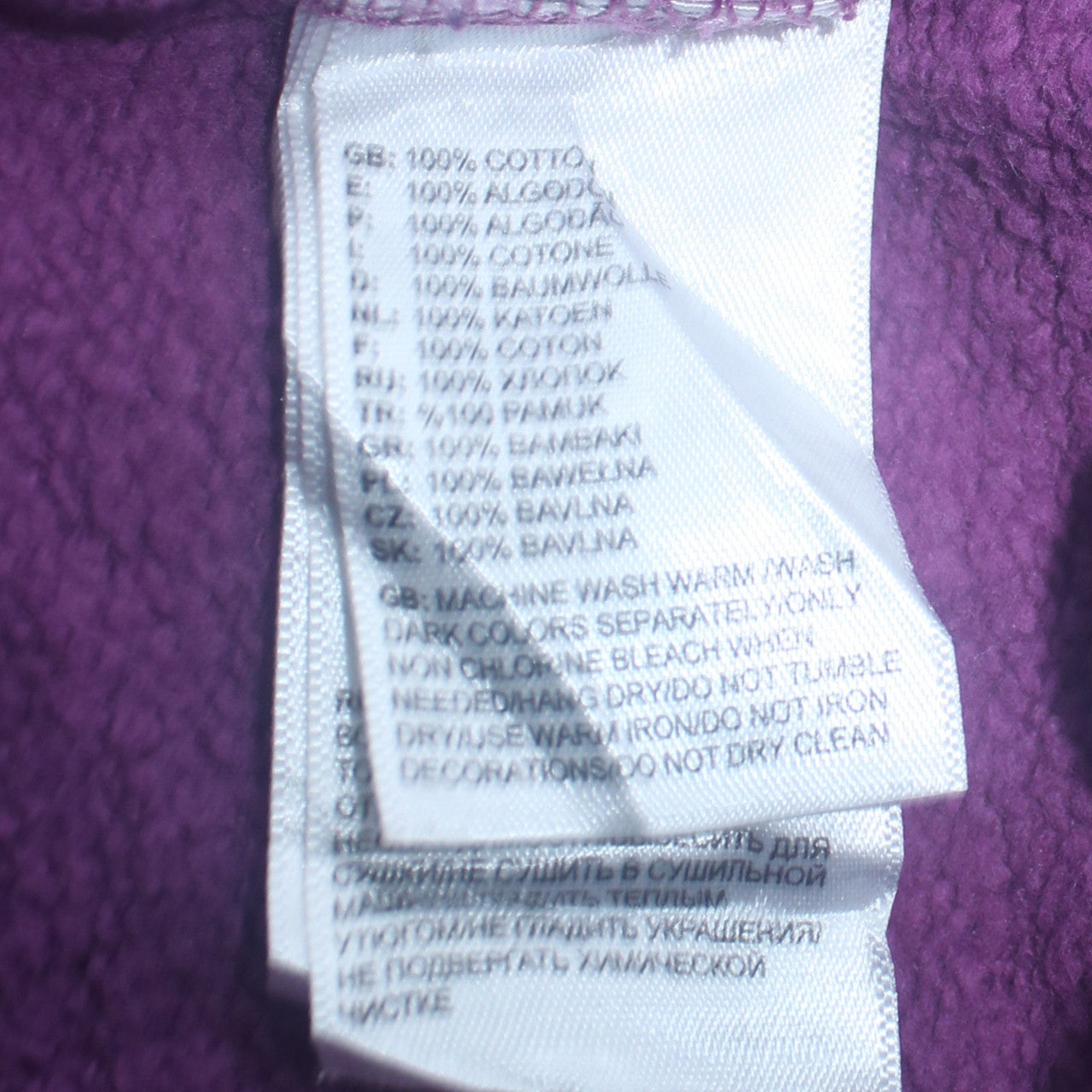 The North Face Girls Purple Hoodie L 14 Years Pullover Cotton Logo