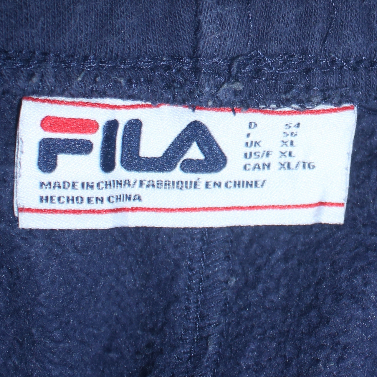 FILA Men's Blue Fleece Sweatpants XL Regular Fit Casual Trousers