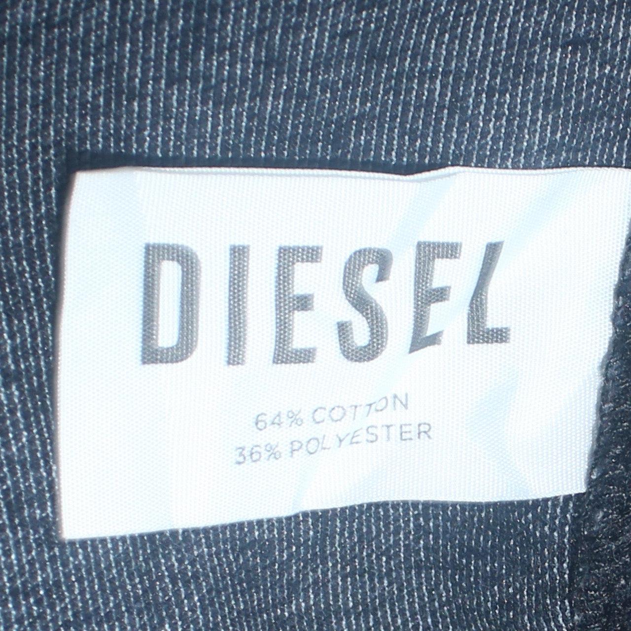 Diesel Mens Grey Full Zip Hoodie Medium Logo Hooded Sweatshirt