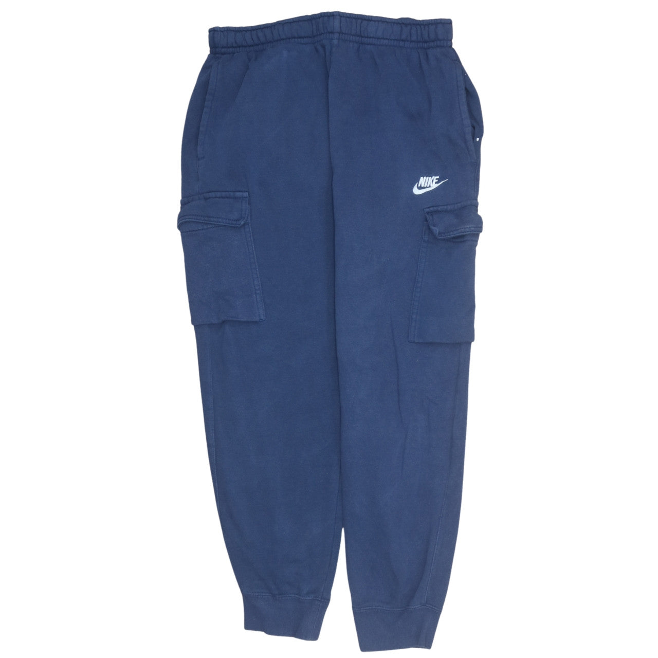 Nike Men's Blue Cargo Fleece Jogger Trousers Size M
