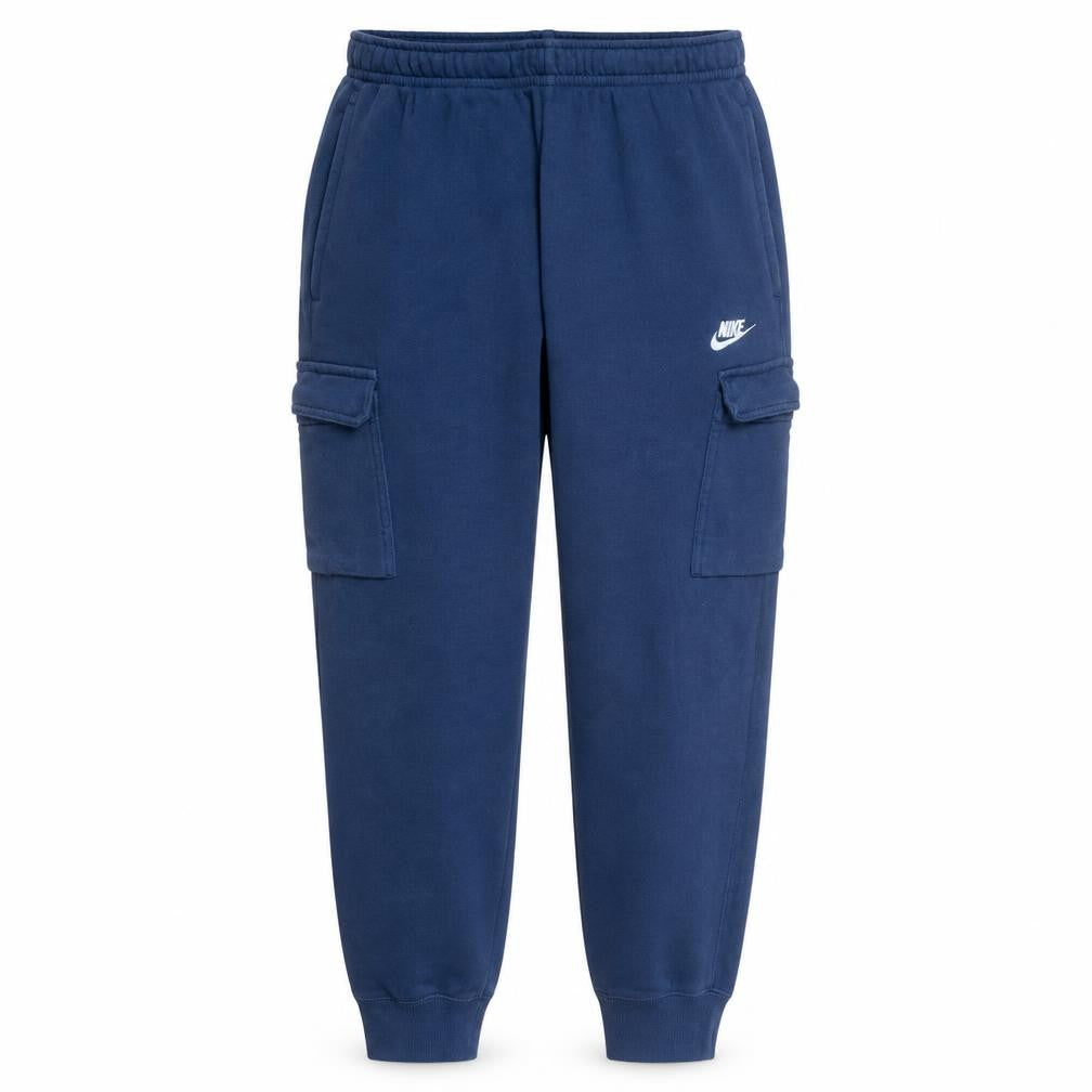 Nike Men's Blue Cargo Fleece Jogger Trousers Size M