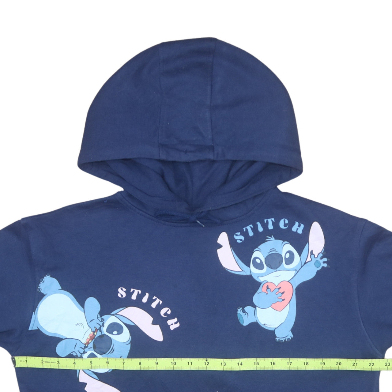 Disney Women's Blue Stitch Hoodie Medium 12/14 Pullover Sweatshirt