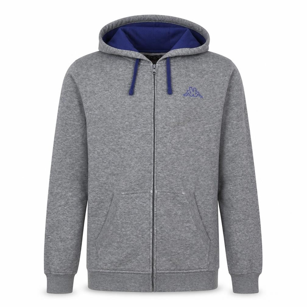 Kappa Men's Grey XL Full Zip Hoodie Sweatshirt