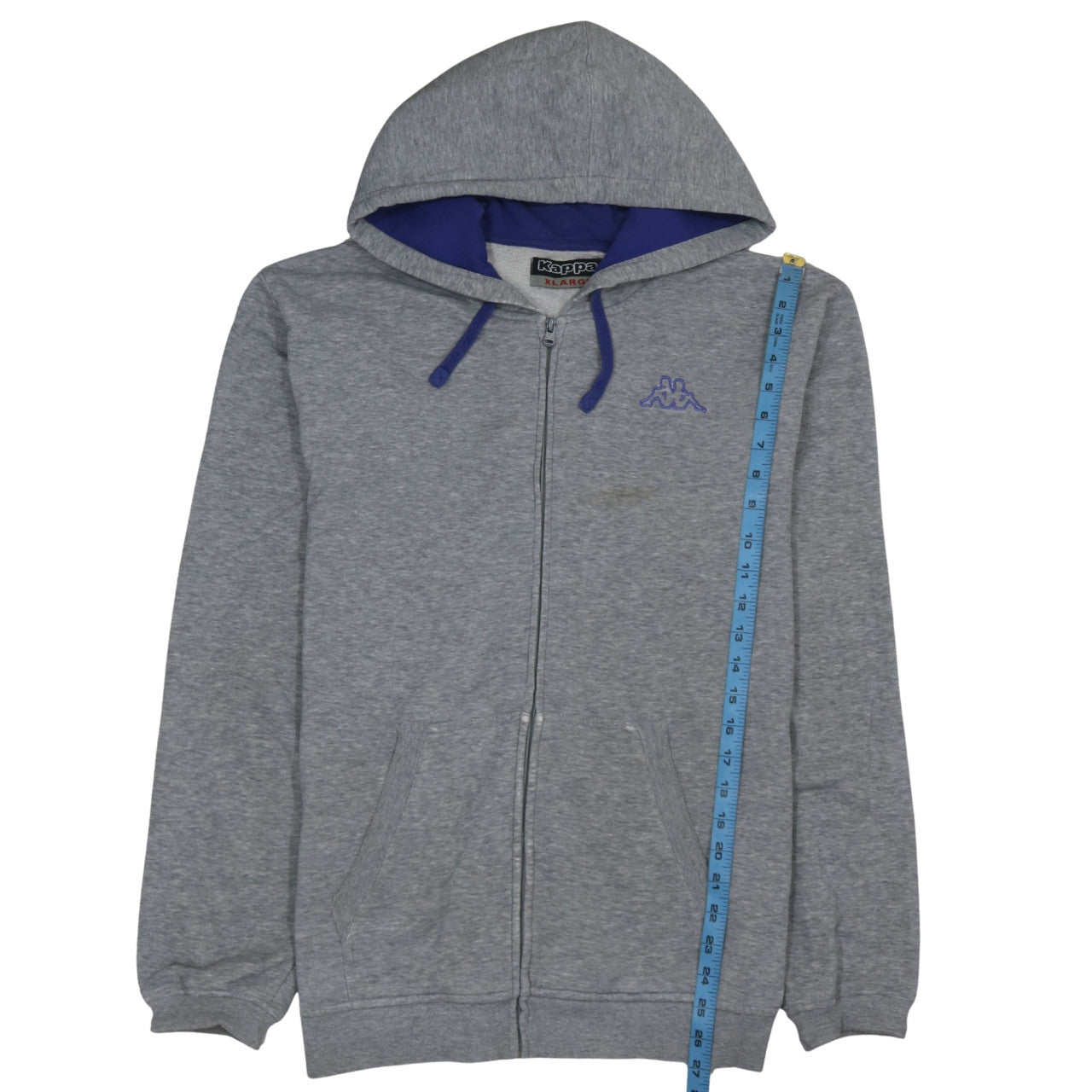 Kappa Men's Grey XL Full Zip Hoodie Sweatshirt
