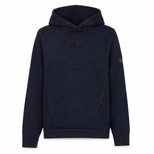 Diesel Women's Navy Blue Hoodie Small Pullover Cotton Blend