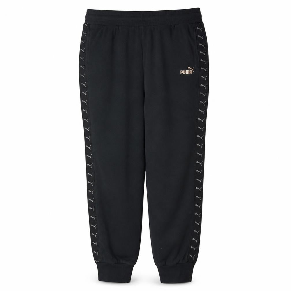 Puma Women’s Black Size 16 Jogger Sweatpants Logo Tapered Fleece
