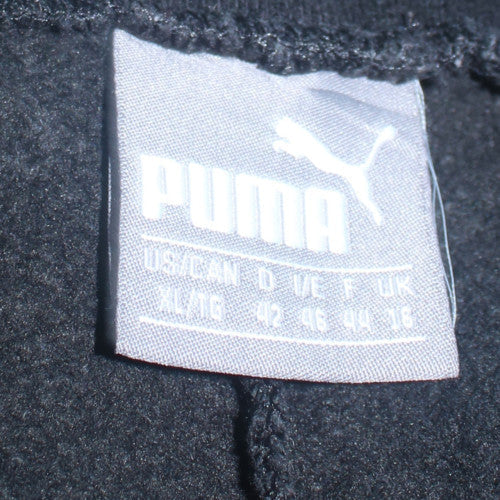 Puma Women’s Black Size 16 Jogger Sweatpants Logo Tapered Fleece