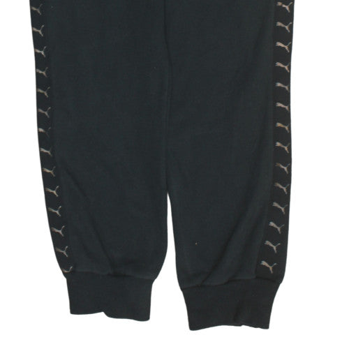 Puma Women’s Black Size 16 Jogger Sweatpants Logo Tapered Fleece