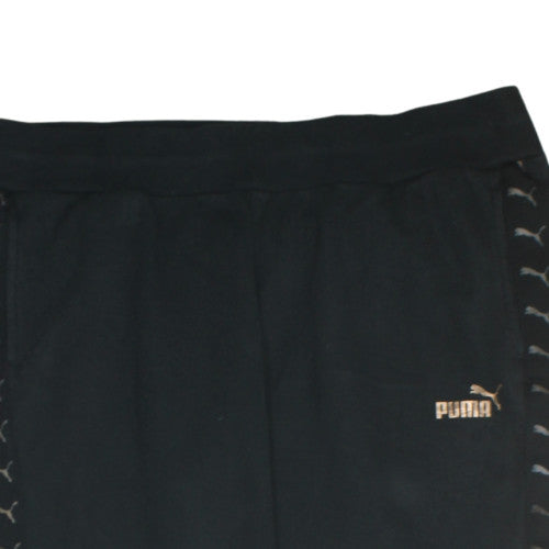 Puma Women’s Black Size 16 Jogger Sweatpants Logo Tapered Fleece