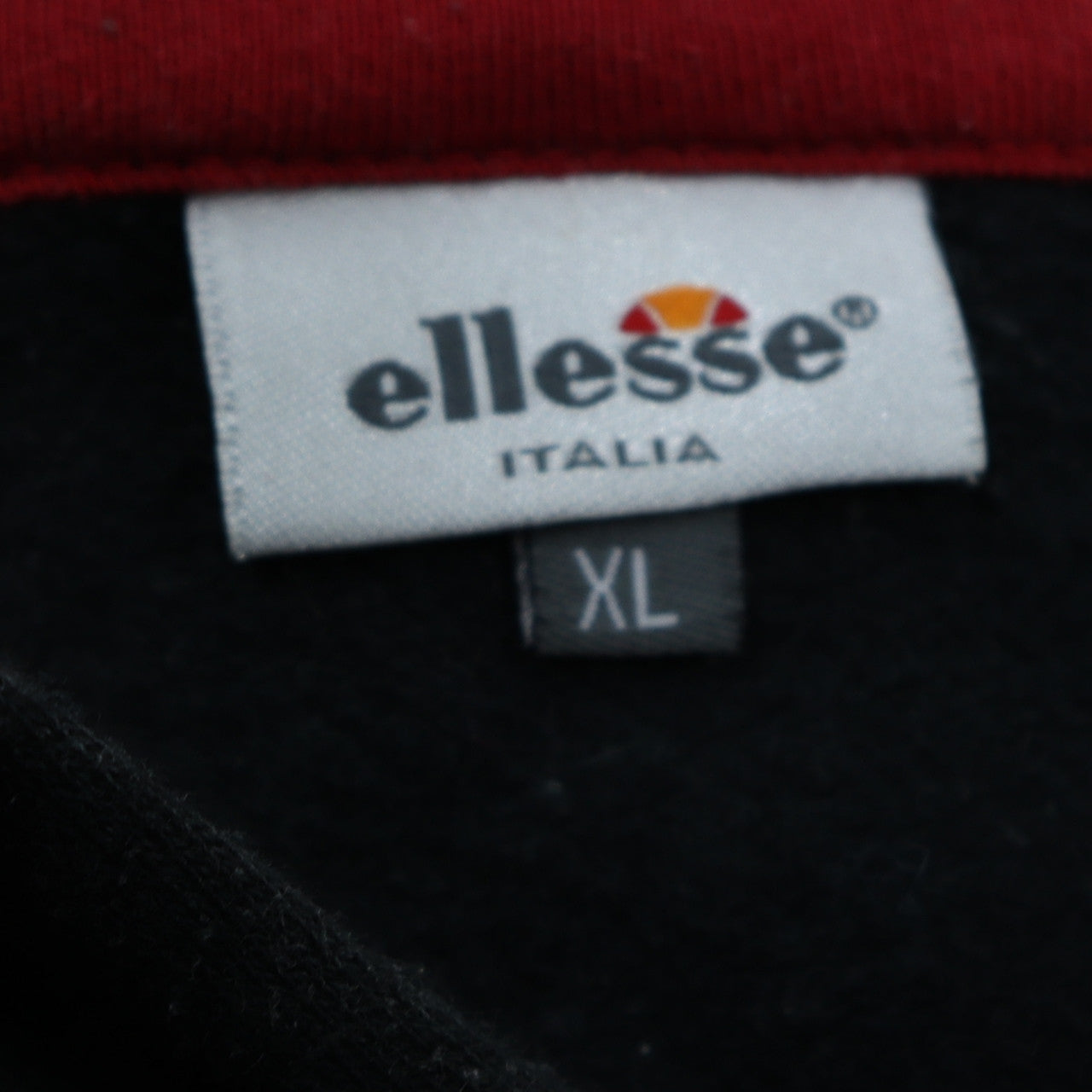 Ellesse Men's Black XL Full Zip Hoodie with Red Trim Sportswear