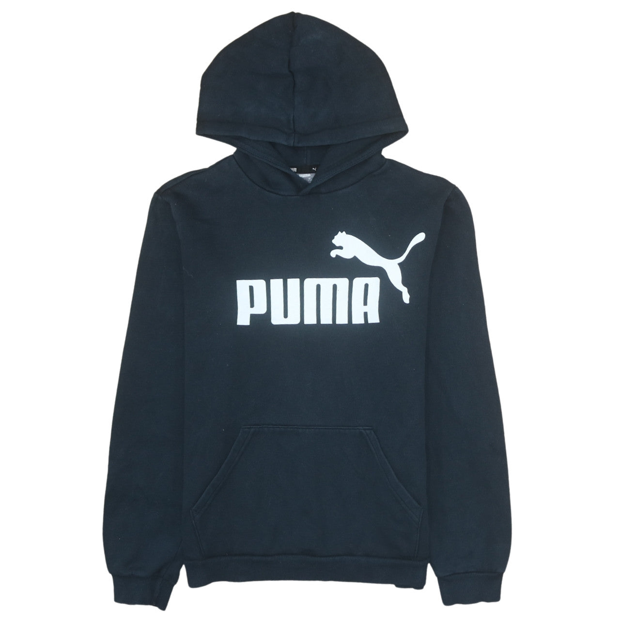 Puma Boys Black Pullover Hoodie 15-16 Years Classic Logo Fleece Sweatshirt