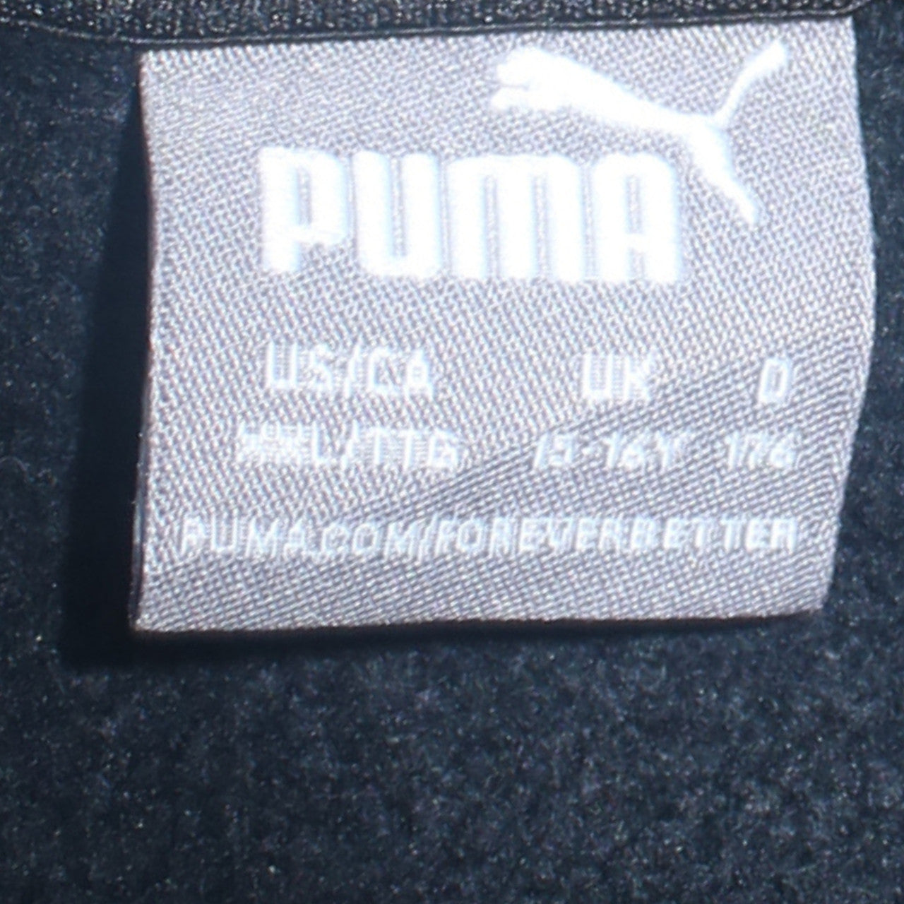 Puma Boys Black Pullover Hoodie 15-16 Years Classic Logo Fleece Sweatshirt