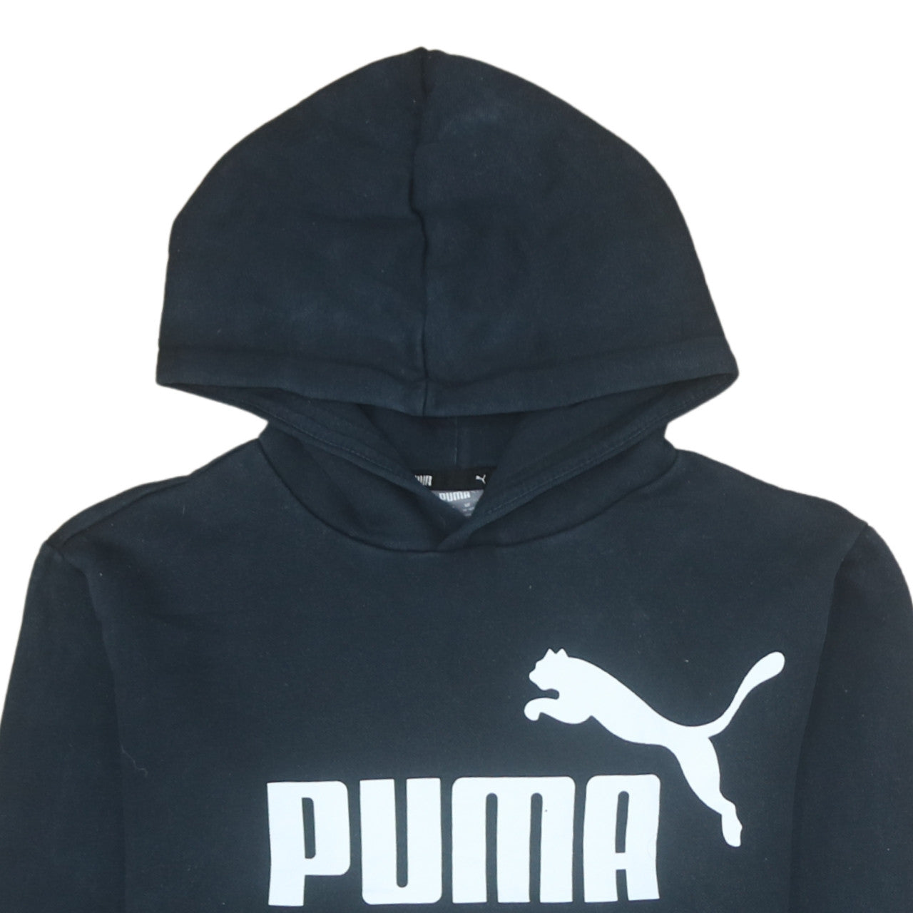 Puma Boys Black Pullover Hoodie 15-16 Years Classic Logo Fleece Sweatshirt