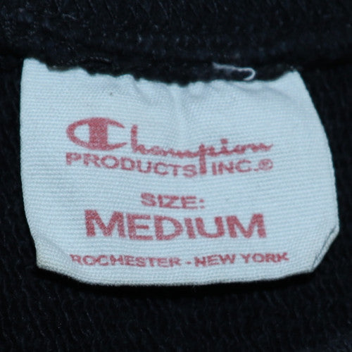 Champion Womens Black Medium Pullover Sweatshirt with Embroidered Logo