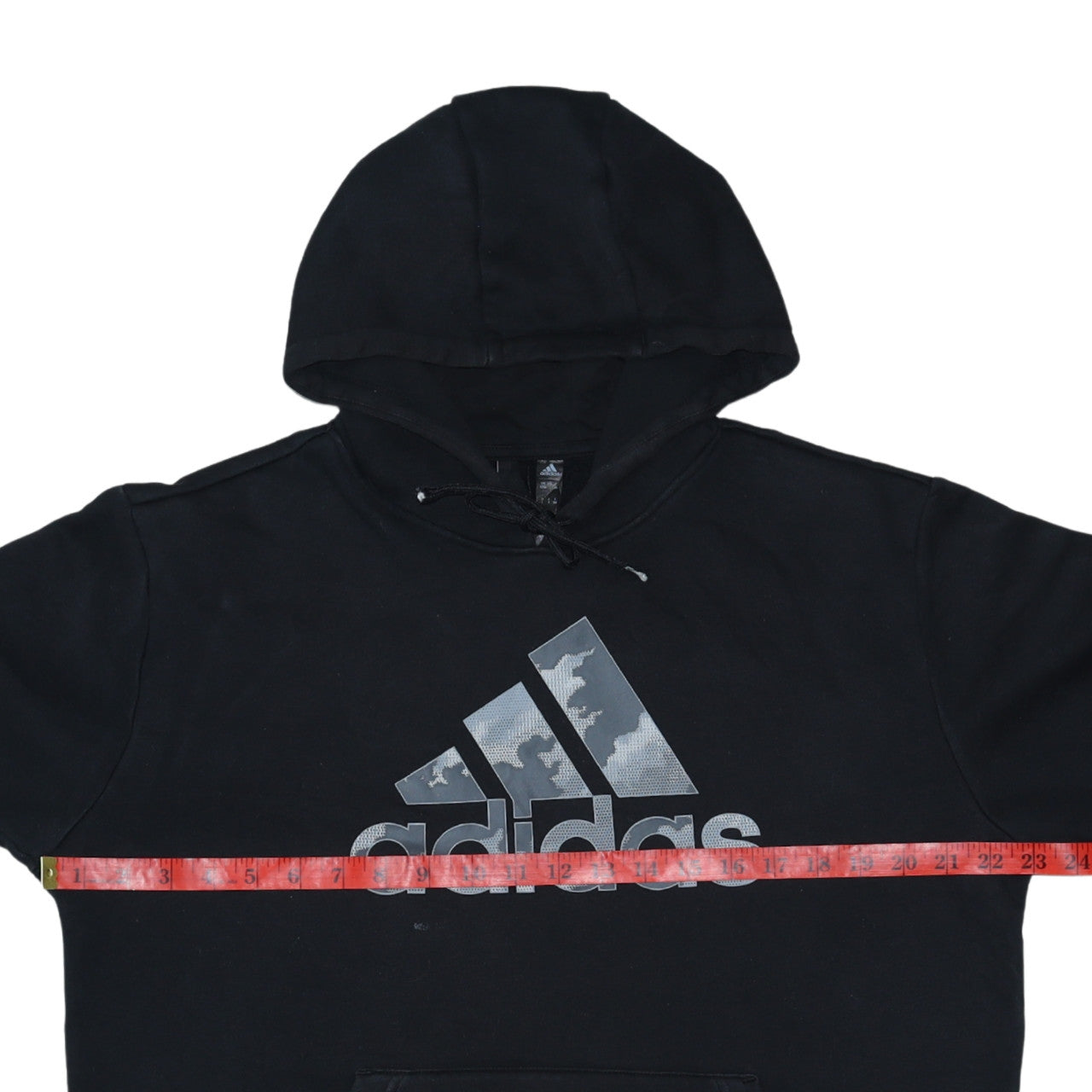 Adidas Mens Black Pullover Hoodie Size L Logo Sports Fleece Sweatshirt