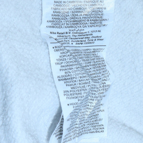 Nike Men's White Pullover Hoodie Medium Fleece Regular Fit